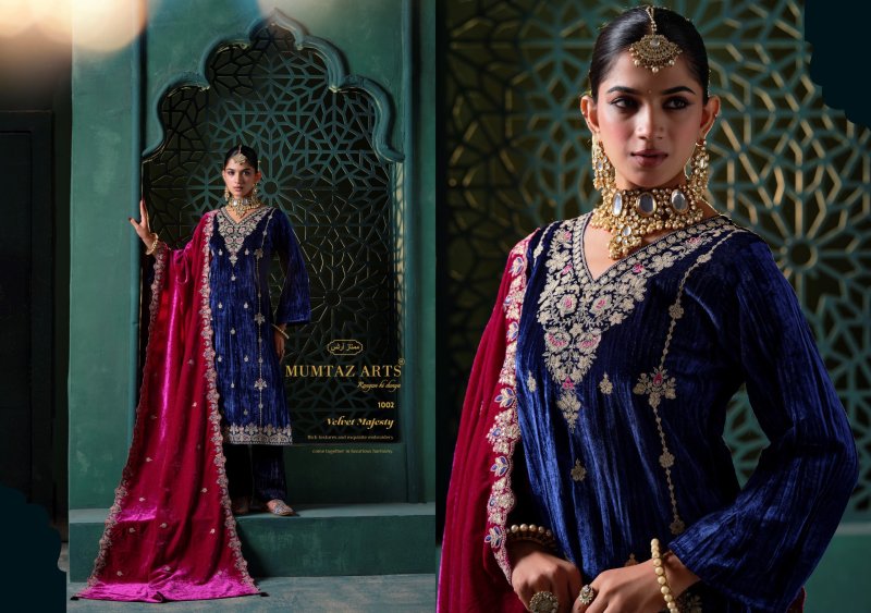 Rukhsar By Mumtaz Arts Crush Velvet Designer Salwar Suits 